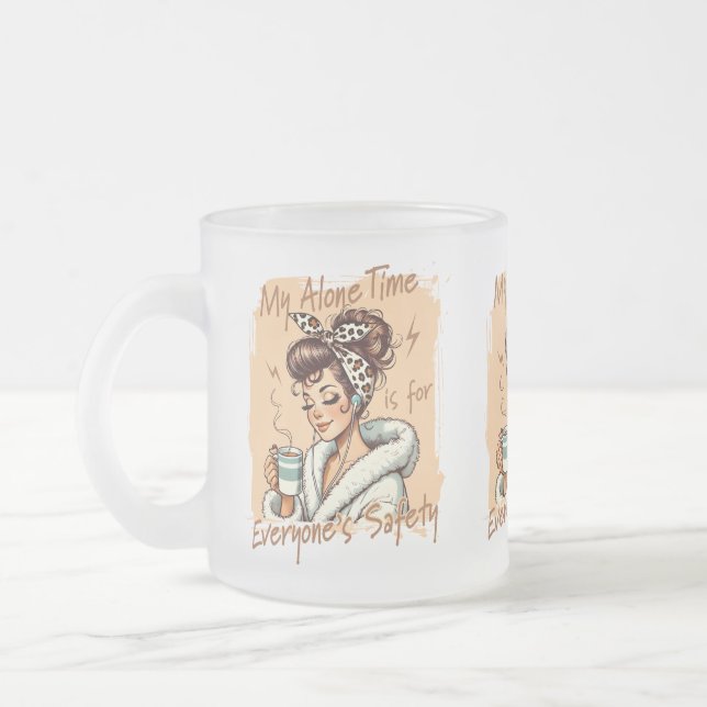 Funny Coffee Time Girl in the Morning Mattglastasse (Links)