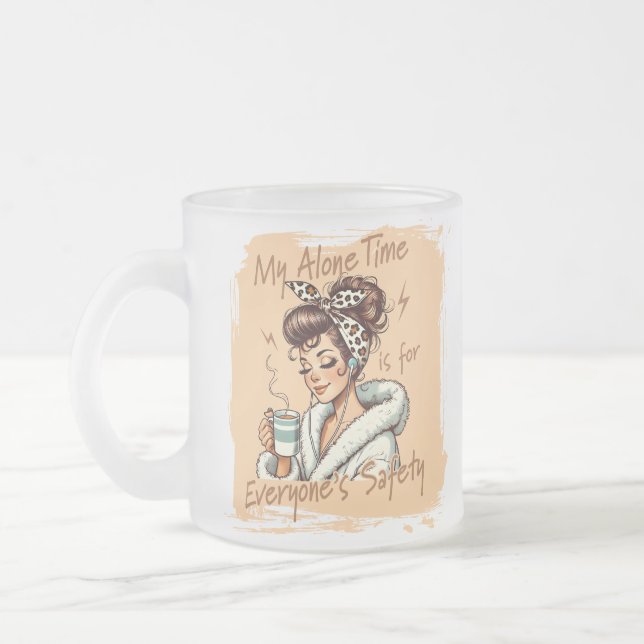 Funny Coffee Time Girl in the Morning Mattglastasse (Links)