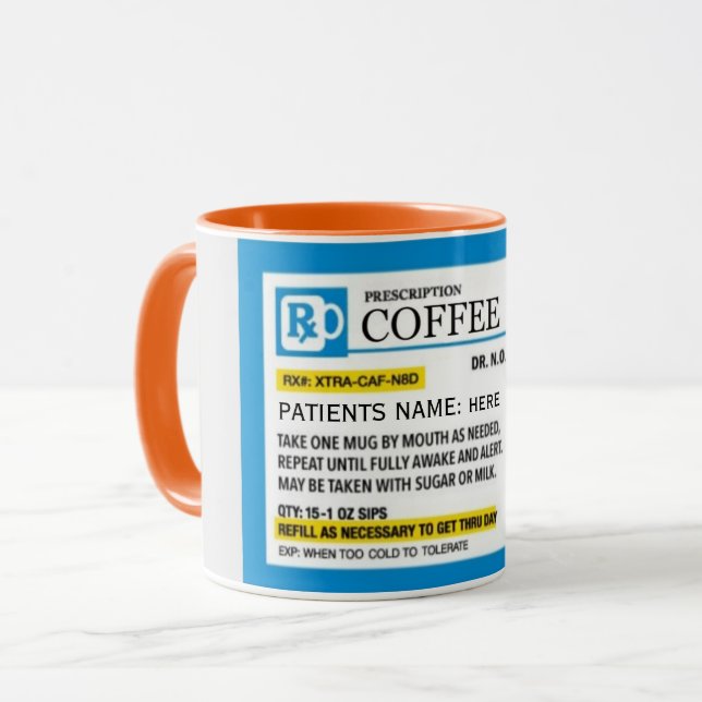 Funny COFFEE Verschreibungen Combo Tasse (Vorderseite Links)