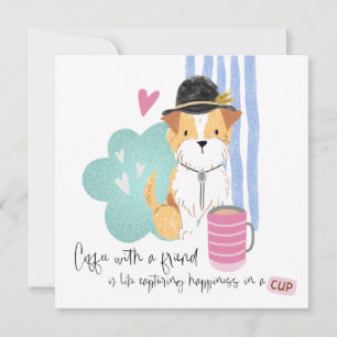 Funny Coffee Zitat Niedlich Terrier Pal jeder Fall Karte