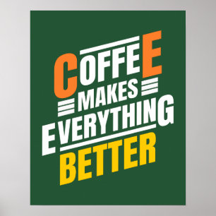 Funny Coffee Zitat Poster
