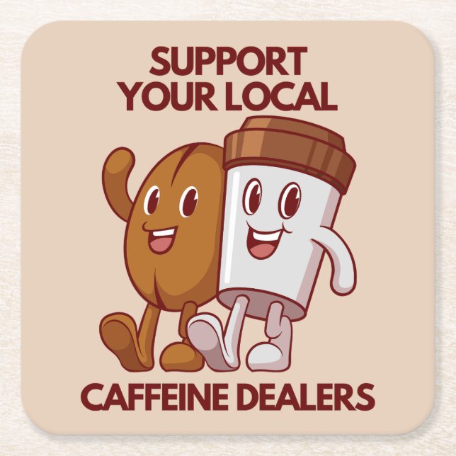 FUNNY COFFEES QUOTES RECHTECKIGER PAPPUNTERSETZER (Vorderseite)