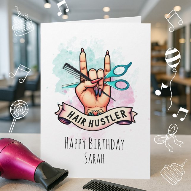 Funny Coiffeur carte d'anniversaire pour Beauticia (Créateur téléchargé)