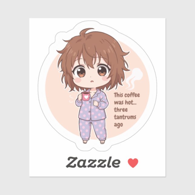Funny Cold Coffee Mama Quotiersticker Aufkleber (Blatt)