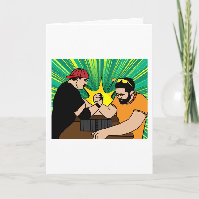 Funny Colorarm Wrestling Karte (Vorderseite)