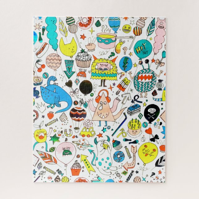 Funny Colorful Alien Monsters Partys (Vertikal)