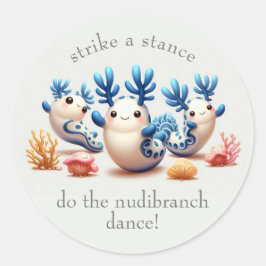 Funny Colorful Dancing Nudibranchs und Korallen Runder Aufkleber