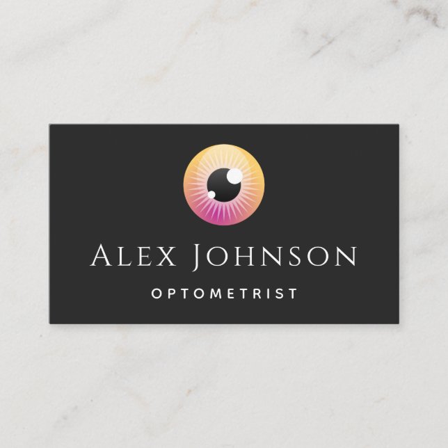 Funny Colorful Eyeball Optometrist Augenarzt Cool Visitenkarte (Vorderseite)