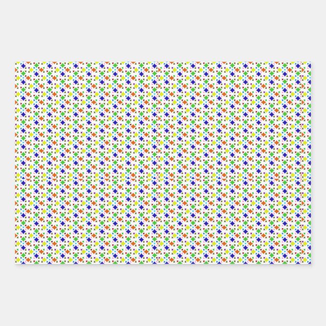 Funny Colorful Geometric Muster Geschenkpapier Set (Vorderseite)