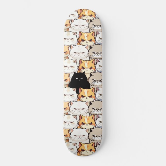 Funny Colorful Moody Meow Cats Kitten Haustier Mus Skateboard (Vorderseite)