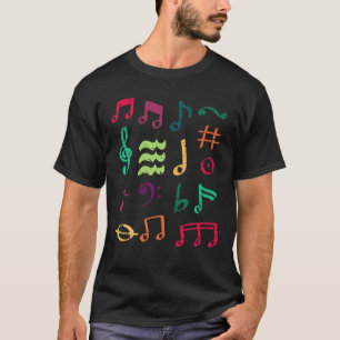 Funny Colorful Musical Notes Symbol Music Lovers M T-Shirt