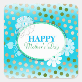 Funny Colorful Polka Dots for Mother's Day Quadratischer Aufkleber