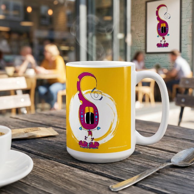 Funny, Colorful, Quirky, Cartoon Character Kaffeetasse (Take a look at this very cool cartoon character mug!)
