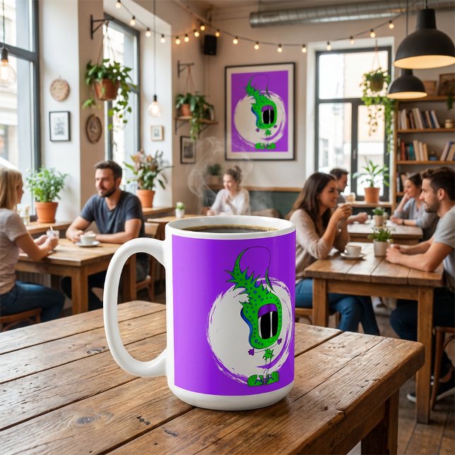 Funny, Colorful, Quirky, Cartoon Character Kaffeetasse (Hey! Take a look as this most awesome cartoon mug!)