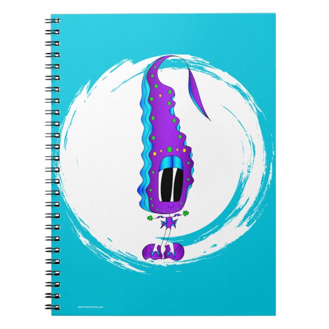 Funny, Colorful, Quirky, Cartoon Character Notizblock (Vorderseite)