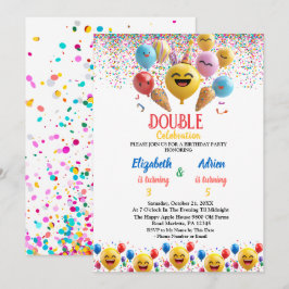 Funny Colorloon Kinder Double Joint Birthday Einladung