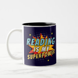 Funny Comic Book Reading ist meine Superpower Zweifarbige Tasse