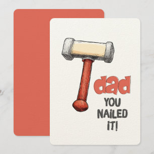 Funny Comic Hammer Design für Vater Sie Nagel!! Einladung