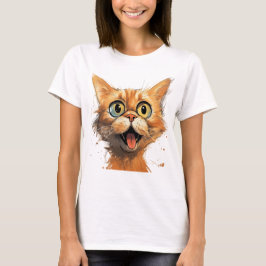 Funny Comic Karikatur Katze T-Shirt