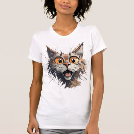Funny Comic Karikatur Katze T-Shirt
