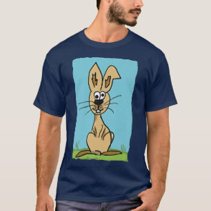 Funny Comic Kids Animals Hase zeichnend  T-Shirt