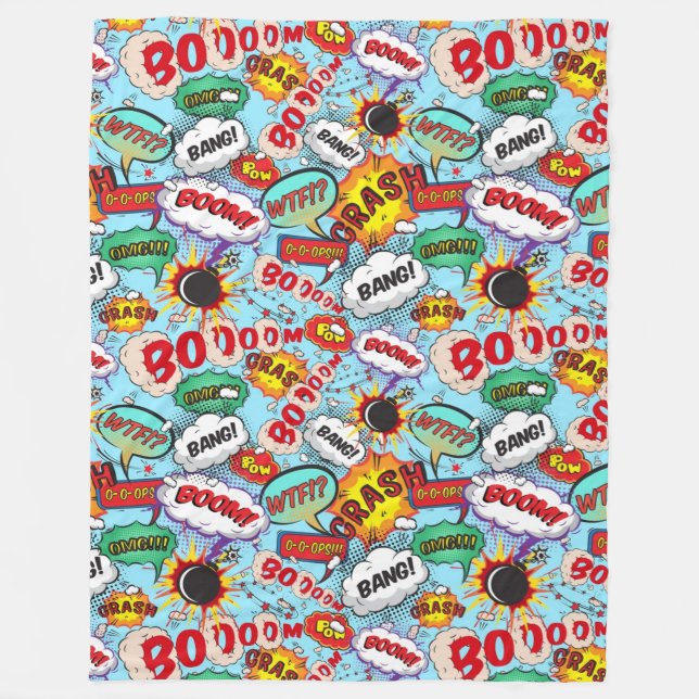 Funny Comic Pattern Fleecedecke (Vorderseite)