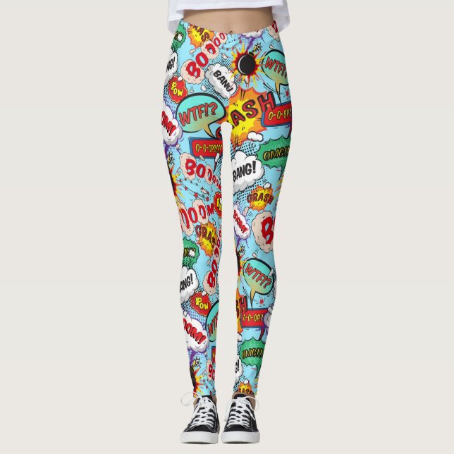 Funny Comic Pattern Leggings (Vorderseite)