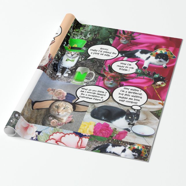 FUNNY COMIC STRIPS VON WEIRD TALKING CATKATZEN 2 GESCHENKPAPIER (Ungerollt)