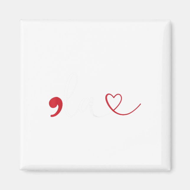 Funny Comma La Kamala Harris Punctuation La Electi Magnet (Vorne)
