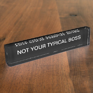 Funny Company Boss Desk Plaque Namensplakette
