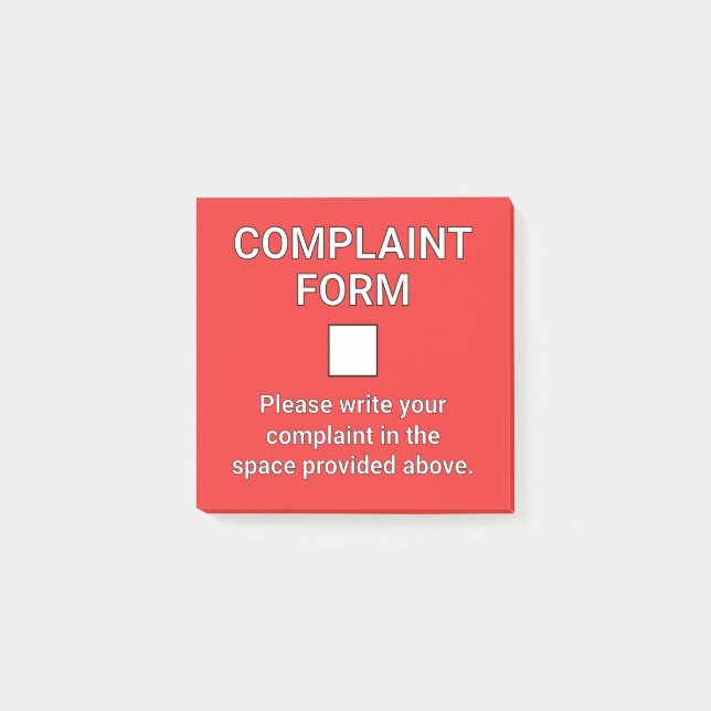 Funny Complaint Form Post-it Klebezettel (Vorderseite)