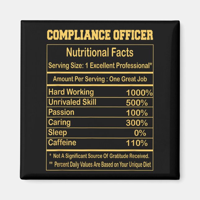 Funny Compliance Officer - Motivat für ernährungsp Magnet (Vorne)