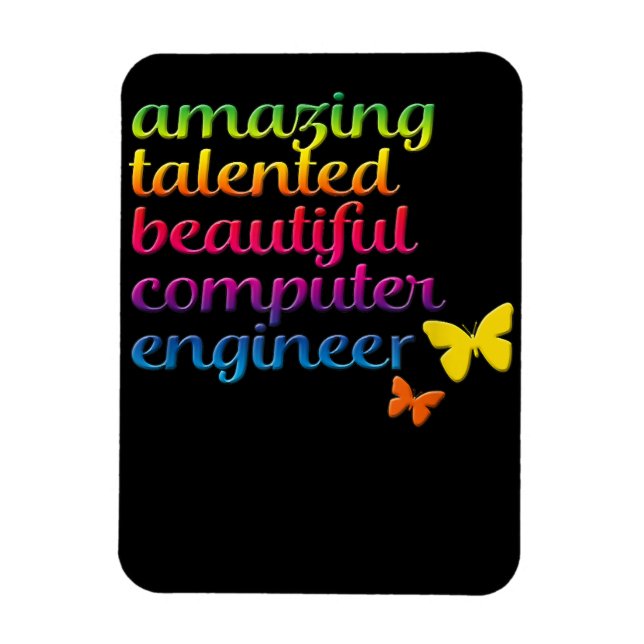 Funny Computer Engineer | Niedliche Mädchentechnik Magnet (Vertikal)