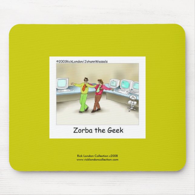 Funny Computer Geek Cartoon für hochwertige Maus P Mousepad (Vorne)