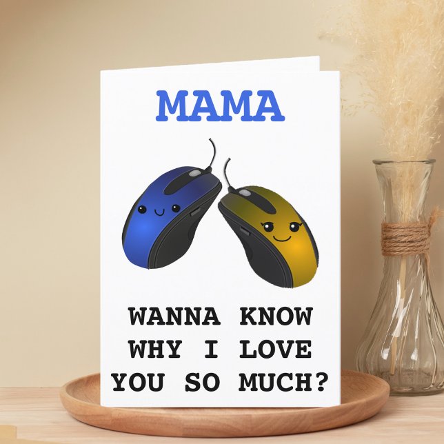 Funny Computer Mouse Klicken Mutter glücklich Gebu Dankeskarte (Funny Computer Mouse Click Mother Happy Birthday Thank You Card)