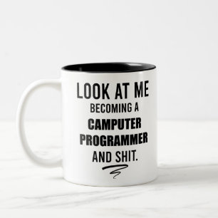 Funny Computer Programmer Sprichwort Shirt Zweifarbige Tasse