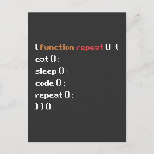 Funny Computer Science Coder Programmierfunktion Postkarte (Vorderseite)