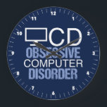 Funny Computer Science Geek Große Wanduhr<br><div class="desc">Eine coole Labrador Uhr für einen Technikfreak. Sie haben bereits alle technischen Dinge,  die sie brauchen,  also besorgen Sie ihnen dieses phantastische Nerdgeschenk. Ein lustiges OCD-Akronym für Programmierer in der Informatik.</div>