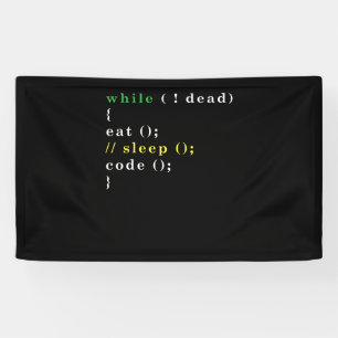 Funny Computer Science Programmer isst Schlafcode Banner