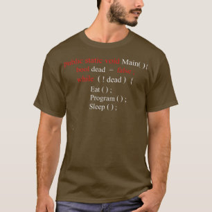 Funny Computer Science Programmer isst Schlafcode  T-Shirt