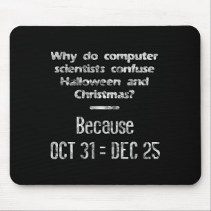 Funny Computer Scientist Halloween Weihnachts-Nerd Mousepad