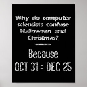 Funny Computer Scientist Halloween Weihnachts-Nerd Poster