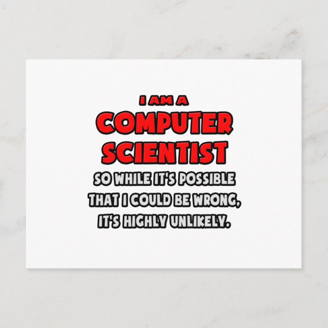 Funny Computer Scientist .. Sehr unwahrscheinlich Postkarte (Vorderseite)