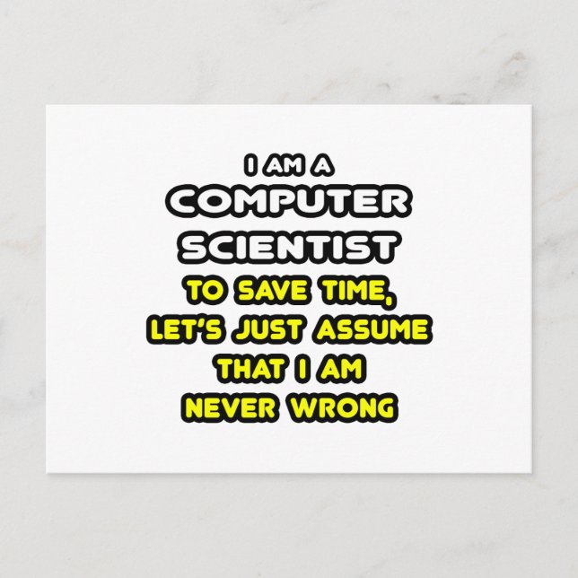Funny Computer Scientist T - Shirt Postkarte (Vorderseite)