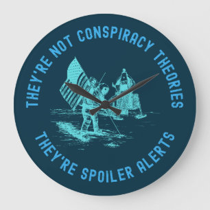 Funny Conspiracy Theory Moon Landing NASA Große Wanduhr