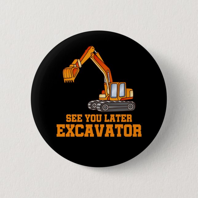 Funny Construction Baggator Boys Toddler Button (Vorderseite)