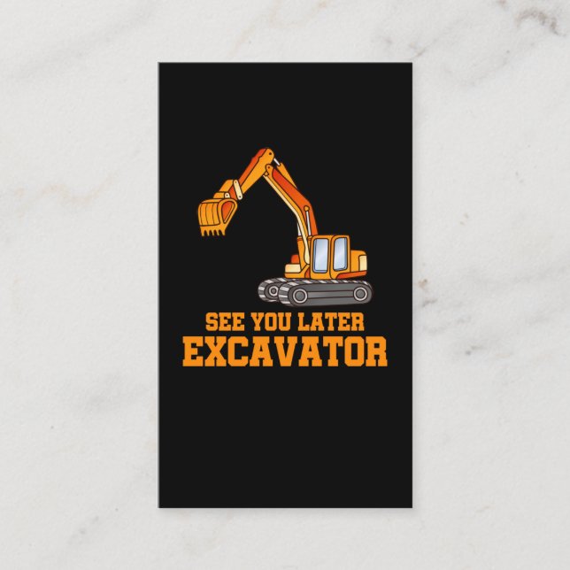 Funny Construction Baggator Boys Toddler Visitenkarte (Vorderseite)