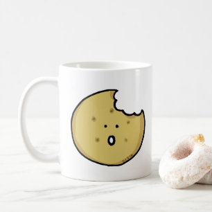 Funny Cookie Cartoon mit Bite Kaffeetasse