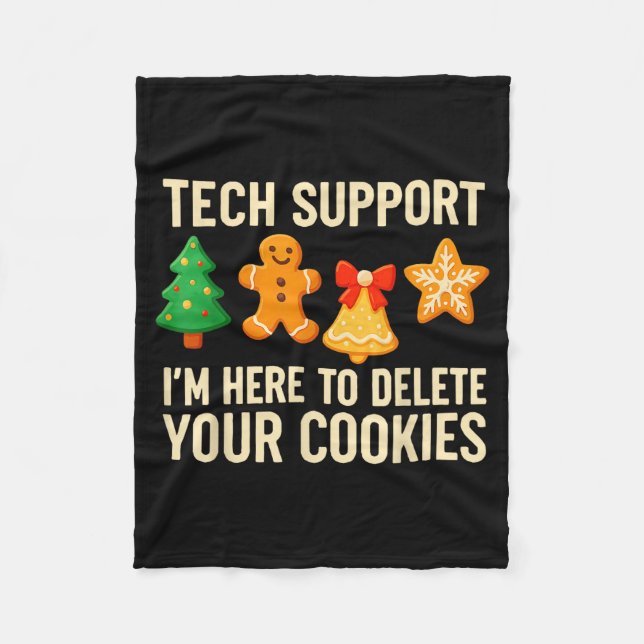 Funny Cookies Christmas Gingerbread Tech Suprt Men Fleecedecke (Vorderseite)