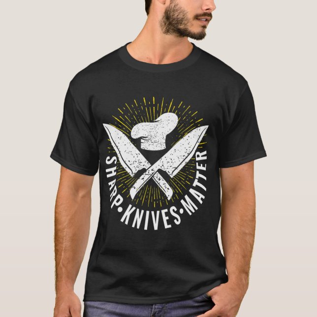 Funny Cooking Butcher Koch Sharp Knives Matter Gif T-Shirt (Vorderseite)